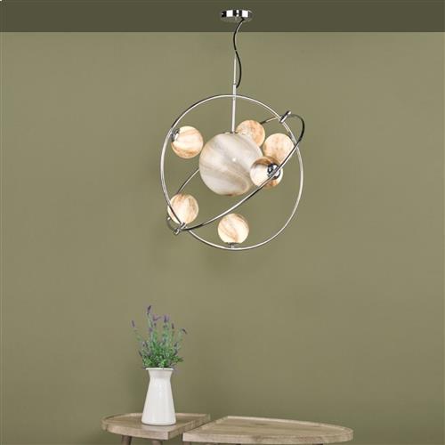 Mikara 7 Light Chrome Planet Pendant Fitting MIK3450