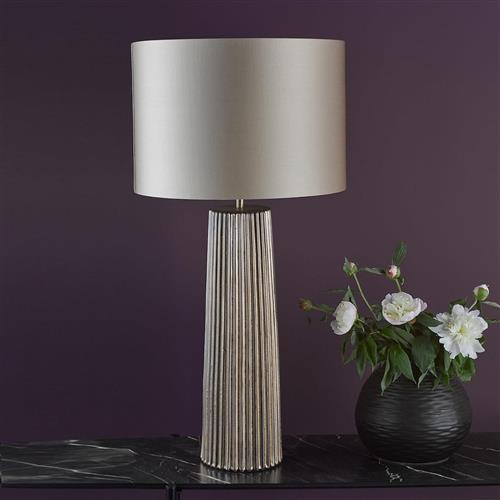 Myla Metallic Bronze And Taupe Drum Shade Table Lamp MYL4229+LYR1629