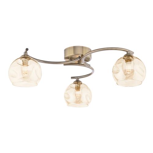 Nakita 3 Light Antique Brass And Champagne Glass Semi-Flush NAK5375-16