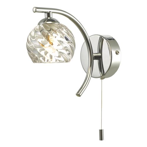 Nakita Polished Chrome And Twisted Glass Single Wall Light NAK0750-05