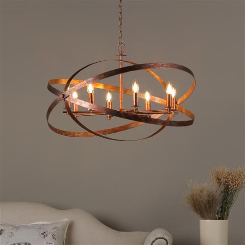 Nitya 8 Light Ceiling Pendant Matt Oiled Copper Finish NIT0864