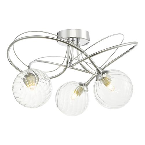 Onawa Three Light Polished Chrome and Clear Glass Semi Flush ONA5350-03