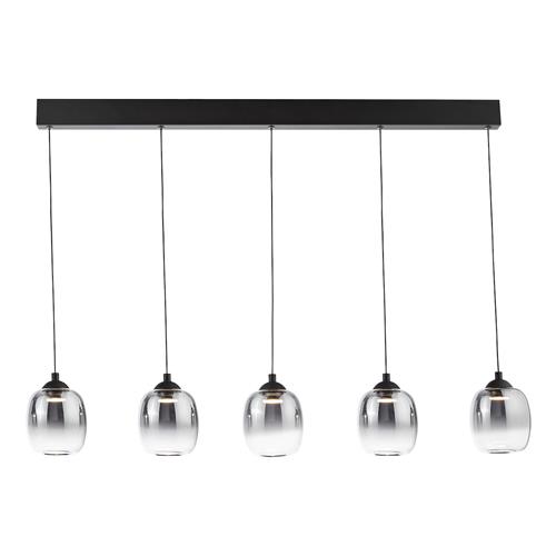 Ramona LED Matt Black And Smoked Ombre Glass Linear Pendant RAM0522