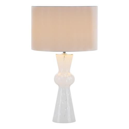 Rheneas White Confetti Table Lamp And Ivory Drum Shade RHE422