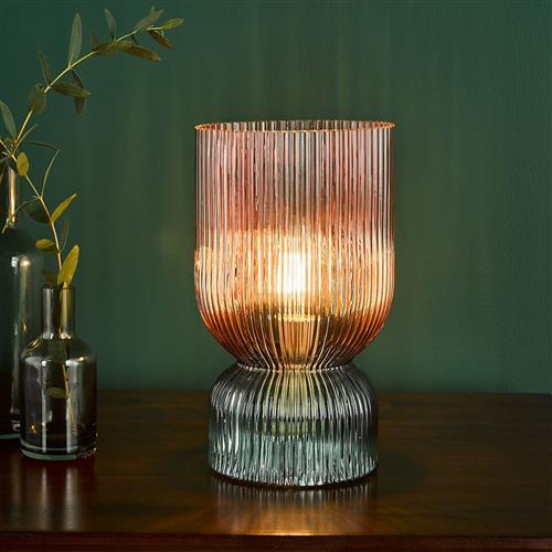 Rhubarb Small Pink And Green Glass Table Lamp RHU4203