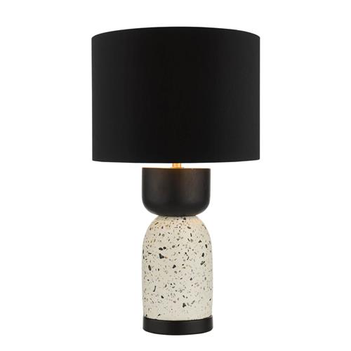 Roja White Terrazzo And Black Table Lamp With Black Shade ROJ4255