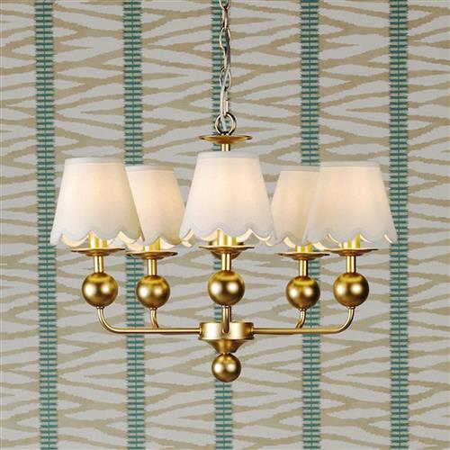 Tilda 5 Light Satin gold And Ivory Shade Multi-Arm Fitting TIL0535+NER262