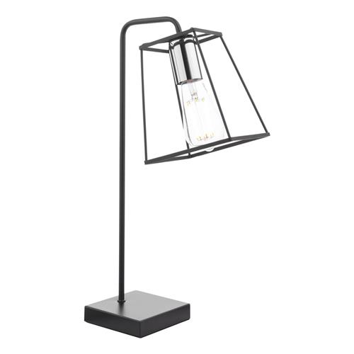 Tower Matt Black And Polished Chrome Table Lamp TOW4150
