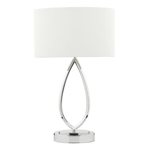 Wyatt Polished Chrome And Ivory Linen Shade Touch Table Lamp WYA4250