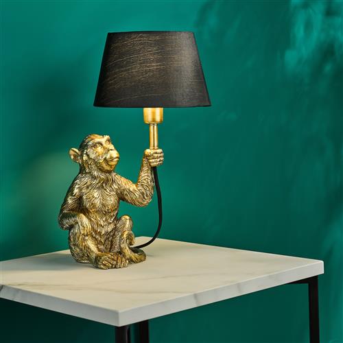 Zira Gold Monkey Table Lamp Complete ZIR4235