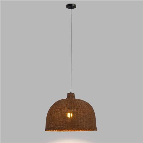 Cortic Dark wood Ratten And Black Ceiling Pendant DE-0214-NAT