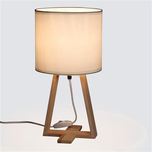 Nuts Wood And White Table Lamp DE-0020-BLA