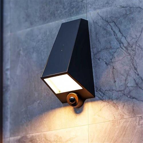 Olaf IP65 Solar Outdoor Black LED Wall Light PX-0693-NEG