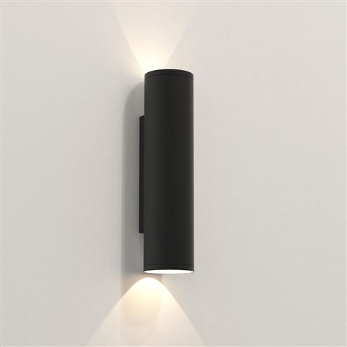 Ava 300 Textured Black Dual IP44 Outdoor Wall Light 1428009