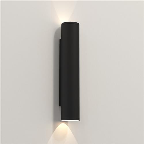 Ava 400 Textured Black Double IP44 Outdoor Wall Light 1428013