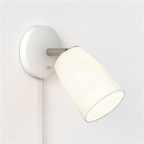 Carlton Matt White Adjustable Plug-In Wall Light 1467007