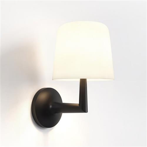 Ella Matt Black And White Porcelain Glass Shade Single Wall Light 1470003