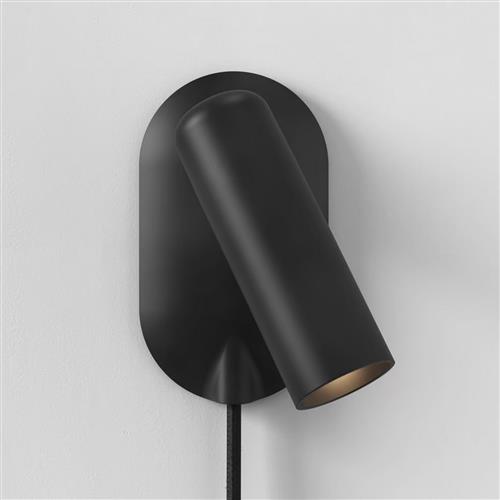 Gio Matt Black Plug-In Wall Mounted Reading Light 1473007