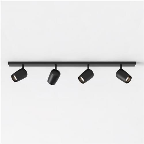 Koto Four Light Matt Black Adjustable Spotlight 1478007