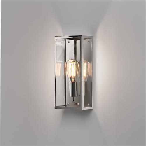 Nickel outdoor wall light