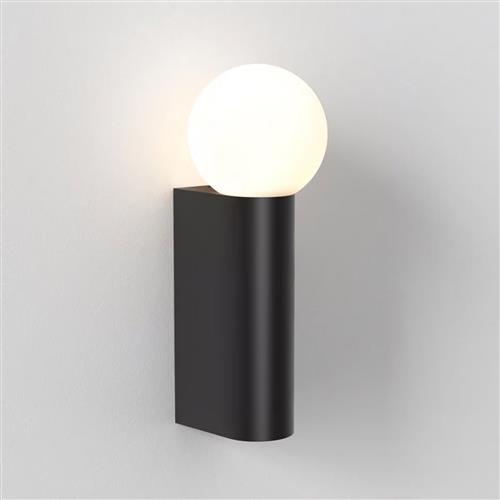 Ortona IP44 Matt Black Single Bathroom Wall Light 1459005