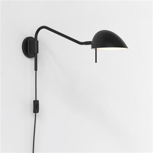 Serge Matt Black Plug-In Wall Mounted Reading Light 1476003