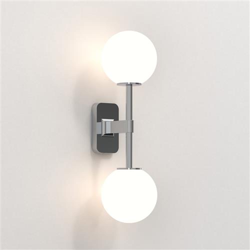 Tacoma IP44 Twin Polished Chrome Bathroom Wall Light 1429002+5036001