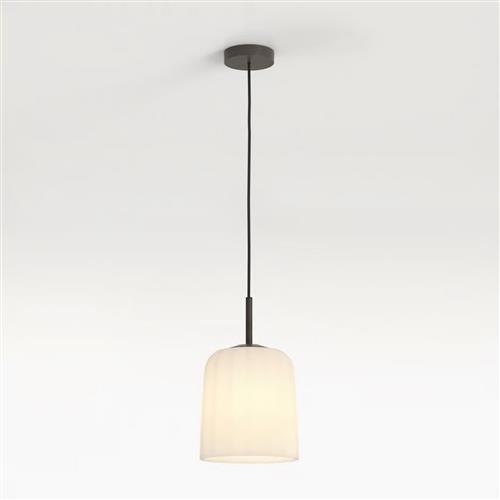 Veo 230 Bronze And White Fluted Glass Single Pendant 1455006