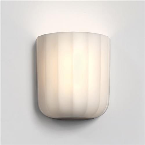 Veo Fluted White Glass And Bronze Single Wall Light 1455002