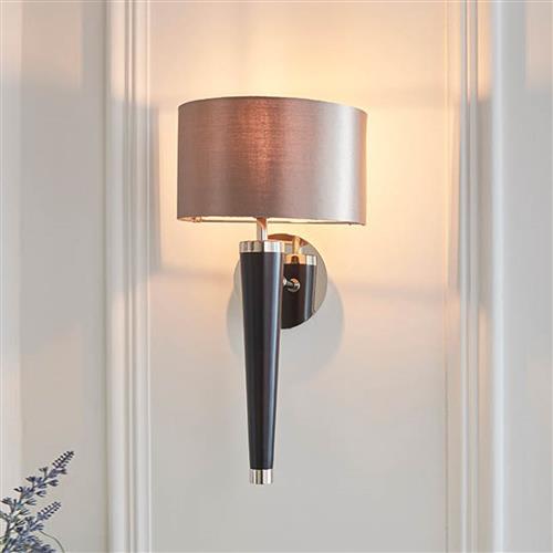 Chrome And Walnut Wall Light CORVINA-1WB