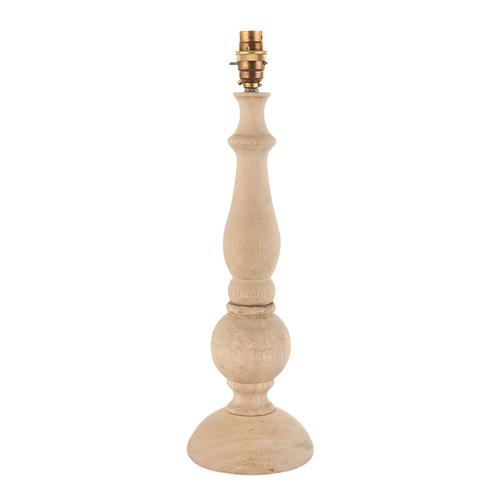Hidcote Natural Wood And Brushed Aged Brass Plate Table Lamp Base 111365