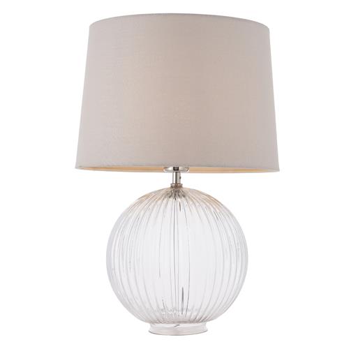 Jemma And Mia Clear Table Lamp With Natural Shade 92892