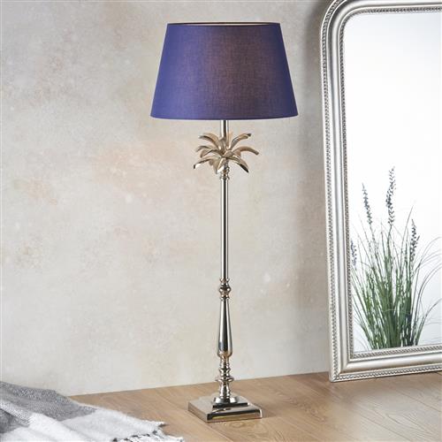 Leaf Tall And Evie Navy Table Lamp 91167