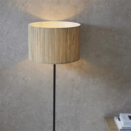 Longshore Floor Lamp Natural Seagrass And Matt Black 101694 The Lighting Superstore