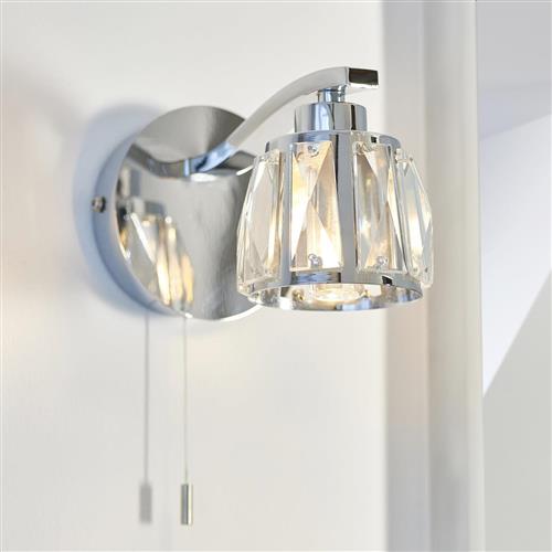 Rai IP44 Single Bathroom Chrome Wall Light 96135