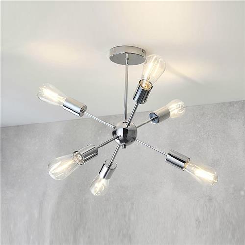 Rubens Chrome Semi-Flush Ceiling Light 79469