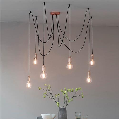 Studio 6 Light Copper Cable Pendant 76580