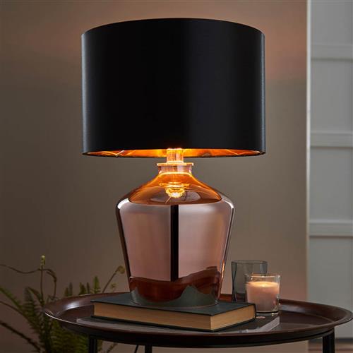 Waldorf Copper Glass Table Lamp 61149