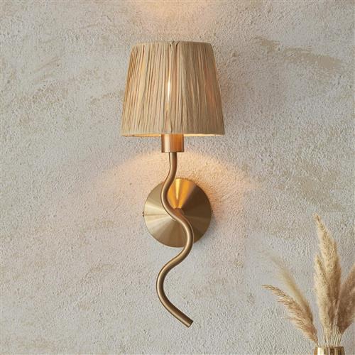 Wriggle Brushed Age Brass Single Wall Light 114227