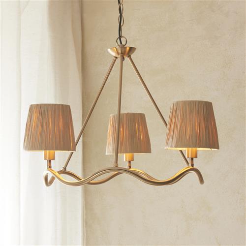 Wriggle Brushed Aged Brass 3 Light Pendant 114213