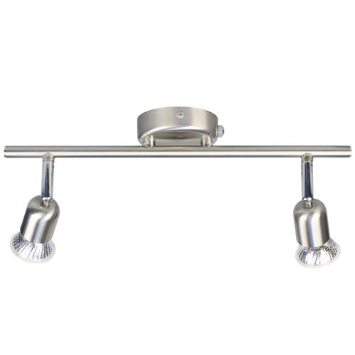 Avenue Double Brushed Steel Spotlight 2113180132 | The Lighting Superstore