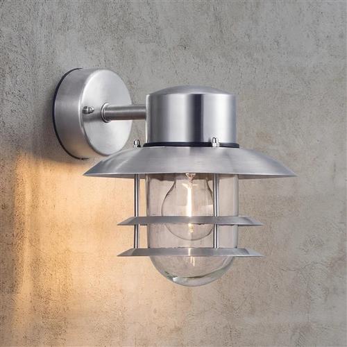 Blokhus Galvanised Silver Coastal IP54 Outdoor Down Wall Light 25051031