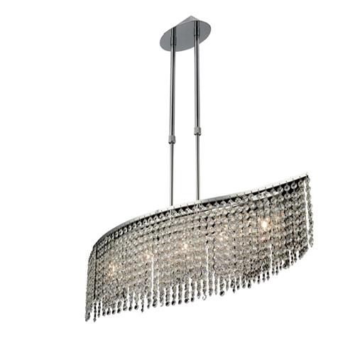 Fabio Chrome Five Lamp Crystal Ceiling Pendant Il30574 The