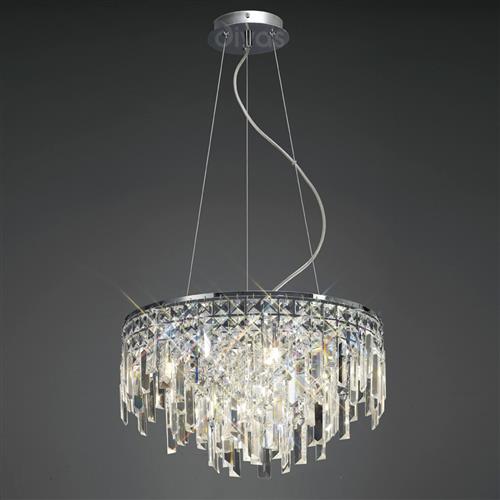 Maddison Polished Chrome Crystal Pendant 6 Light IL30254