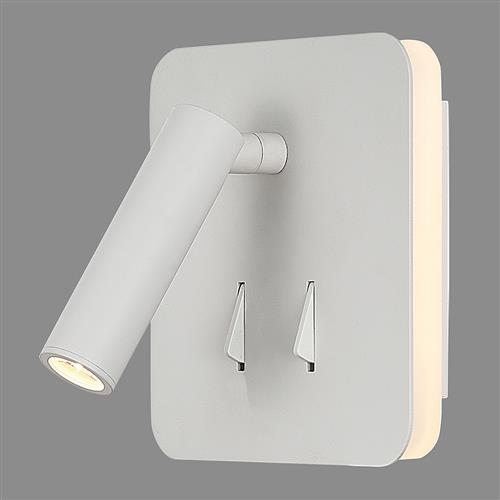 Cayman Square Matt White Dual LED Wall Light M7823