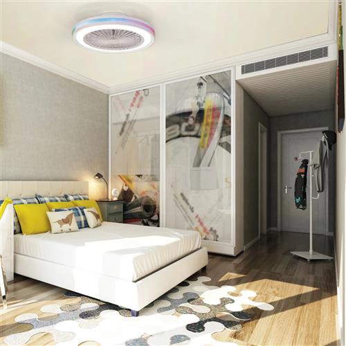 Gamer White LED Reversible RGB And CCT Ceiling Fan M8291