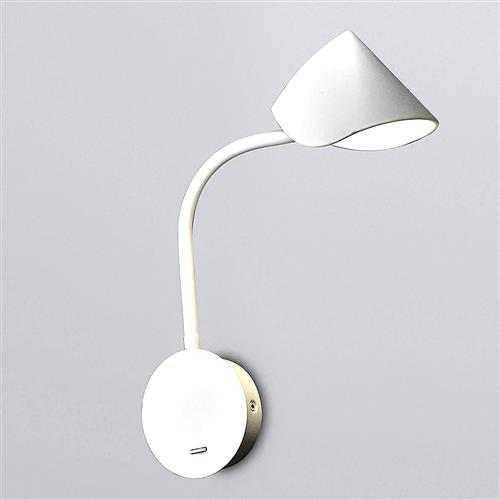 Goa Matt White Switched LED Reading Light M7720