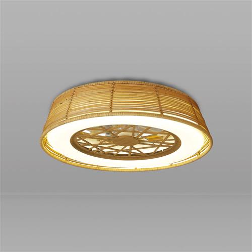 Indonesia Mini Rattan LED Variable White Reversible Ceiling Fan M8225