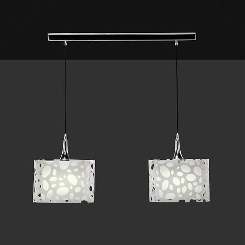 Lupin White And Chrome Low Energy Ceiling Double Pendant M1360