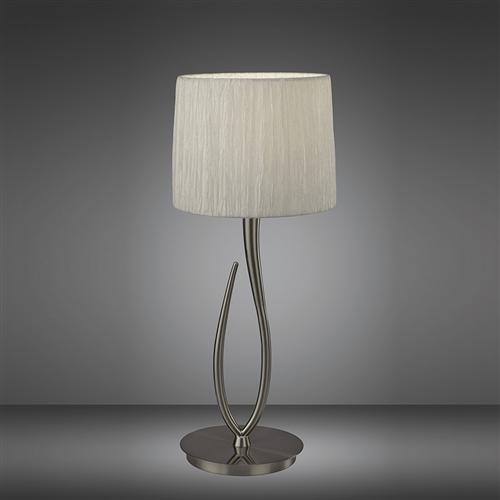 Lua Contemporary Table Lamp In Satin Nickel M3708